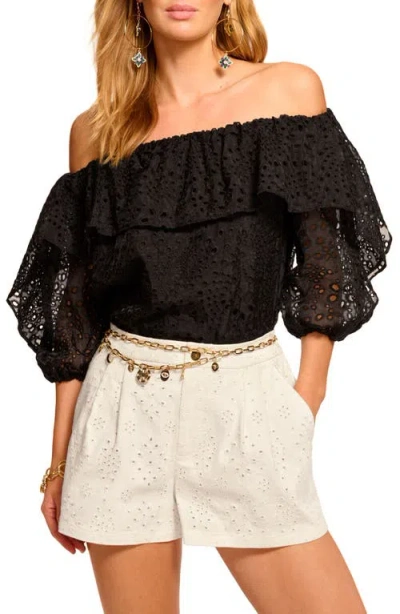Ramy Brook Salma Eyelet Off The Shoulder Top