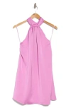 Ramy Brook Sam Halter A-line Satin Minidress In Pink Orchid