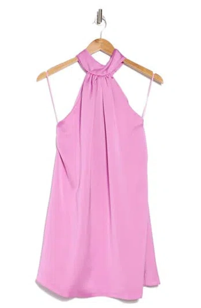 Ramy Brook Sam Halter A-line Satin Minidress In Pink Orchid
