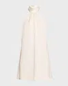 Ramy Brook Sam Ruched Halter Mini Dress In Ivory