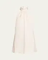 Ramy Brook Sam Ruched Halter Mini Dress In Pink Orchid