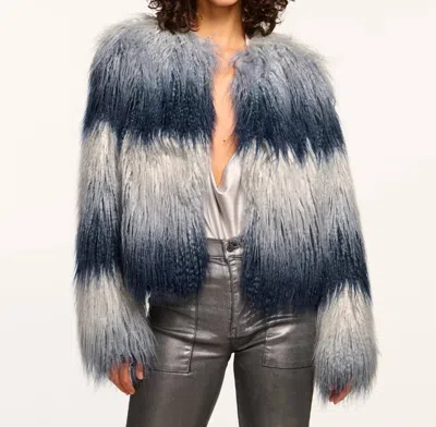 Ramy Brook Sameul Faux Fur Coat In Navy Ombre In Multi
