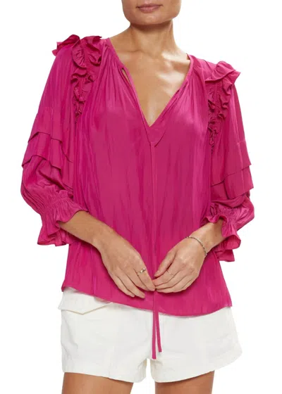 Ramy Brook Samira Blouse In Wild Rose In Pink