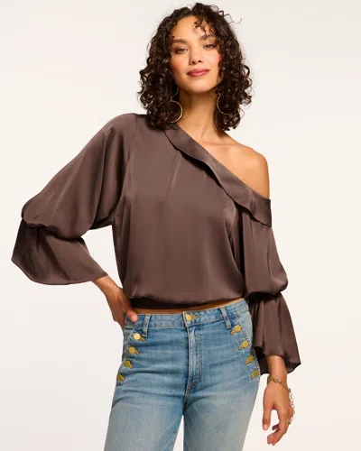 Ramy Brook Sammy Off-the-shoulder Top In Desert Brown