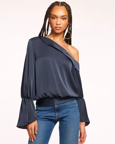 Ramy Brook Sammy Off-the-shoulder Top In Navy