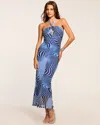 Ramy Brook Sandie Swirl Halter Dress In Navy Swirl