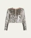 Ramy Brook Sapphire Cropped Sequin Jacket In Multi