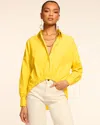 Ramy Brook Sarah Cotton Poplin Long Sleeve Top In Lemon Drop