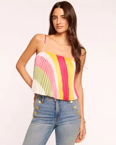 Ramy Brook Sarah Pleated Tank Top In Summer Stripe