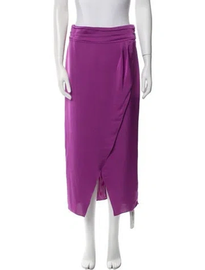Pre-owned Ramy Brook Satin Midi Length Skirt In Purple
