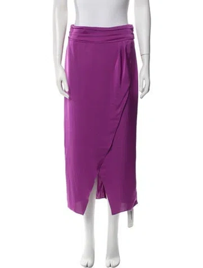 Pre-owned Ramy Brook Satin Midi Length Skirt In Purple
