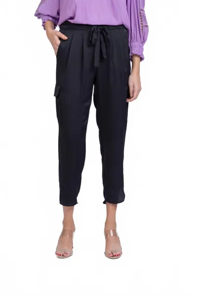 Ramy Brook Satin Pocket Allyn Pant In Black