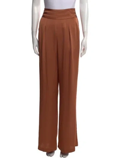 Pre-owned Ramy Brook Satin Wide Leg Pants In Brown