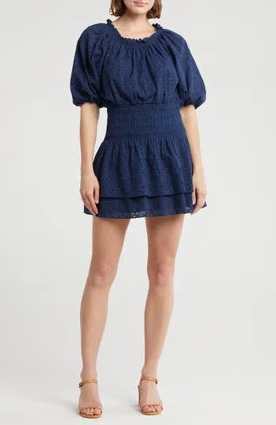 Ramy Brook Sawyer Eyelet Smocked Dress