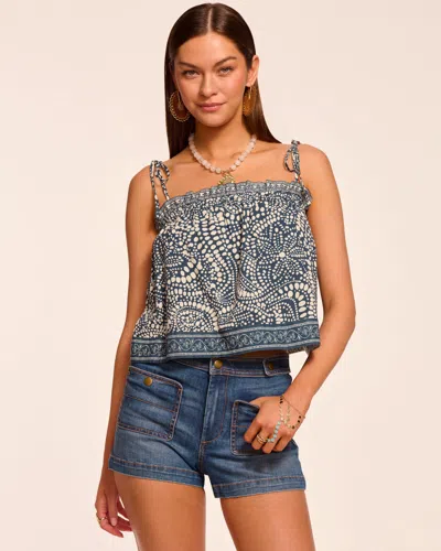 Ramy Brook Scarlett Tie Shoulder Tank Top In Blue