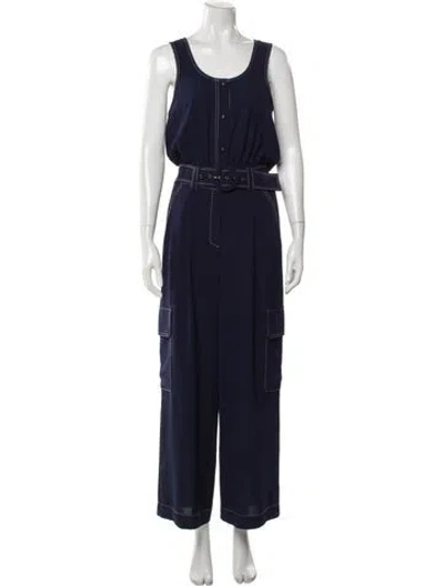 Pre-owned Ramy Brook Scoop Neck Jumpsuit In Blue