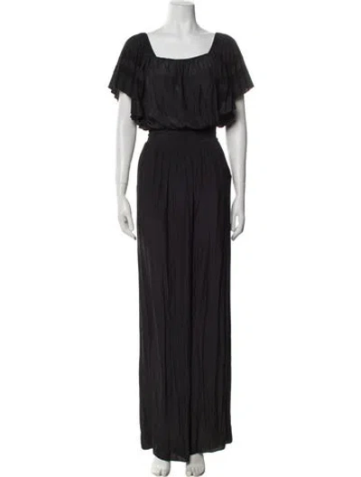Pre-owned Ramy Brook Scoop Neck Jumpsuit W/ Tags In Black