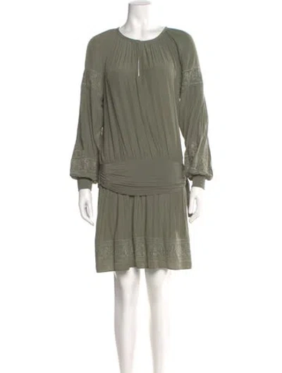 Pre-owned Ramy Brook Scoop Neck Knee-length Dress In Green