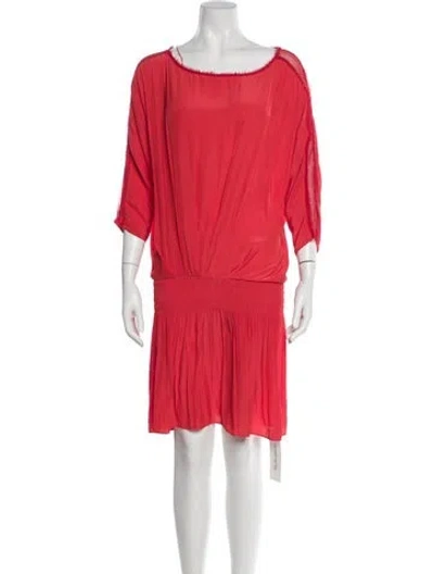 Pre-owned Ramy Brook Scoop Neck Knee-length Dress In Orange