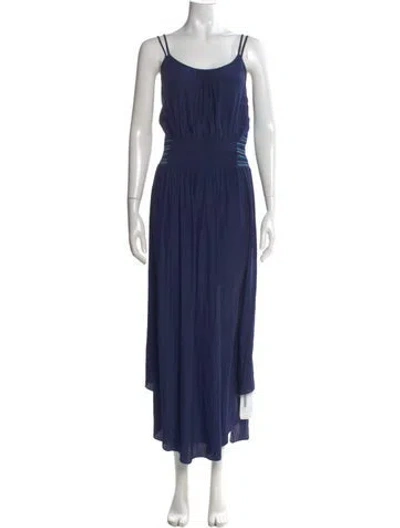 Pre-owned Ramy Brook Scoop Neck Long Dress In Blue