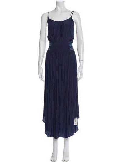 Pre-owned Ramy Brook Scoop Neck Long Dress In Blue