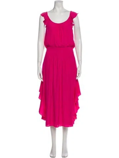 Pre-owned Ramy Brook Scoop Neck Long Dress In Pink