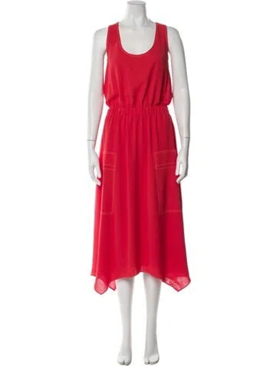 Pre-owned Ramy Brook Scoop Neck Long Dress In Red