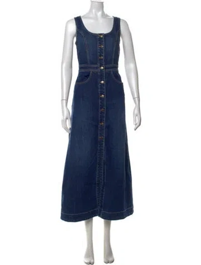 Pre-owned Ramy Brook Scoop Neck Long Dress W/ Tags In Blue
