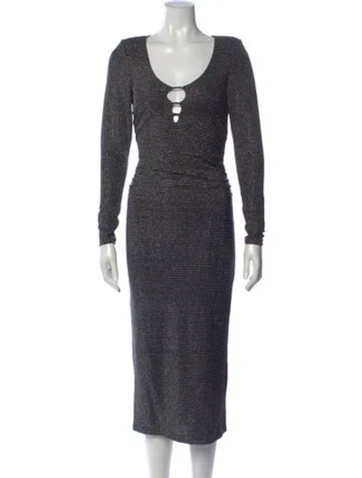 Pre-owned Ramy Brook Scoop Neck Long Dress W/ Tags In Gray