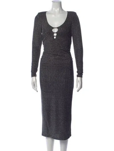 Pre-owned Ramy Brook Scoop Neck Long Dress W/ Tags In Gray