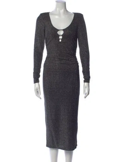 Pre-owned Ramy Brook Scoop Neck Long Dress W/ Tags In Gray