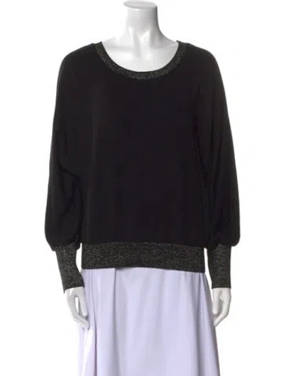 Pre-owned Ramy Brook Scoop Neck Long Sleeve Sweatshirt In Black