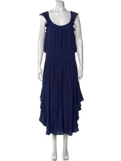 Pre-owned Ramy Brook Scoop Neck Midi Length Dress W/ Tags In Blue