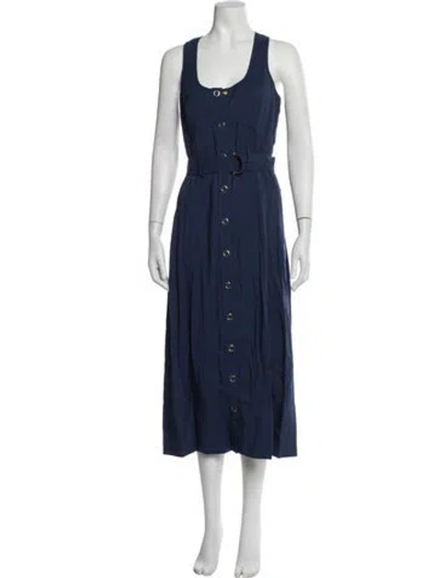 Pre-owned Ramy Brook Scoop Neck Midi Length Dress W/ Tags In Blue