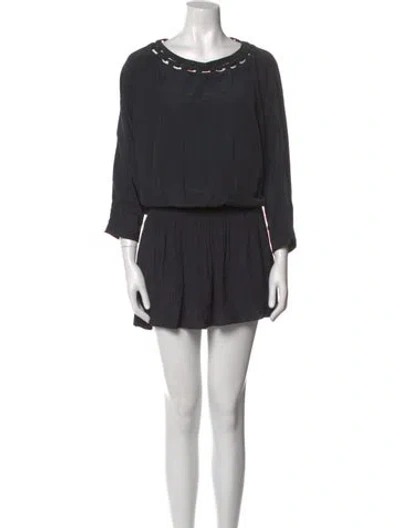Pre-owned Ramy Brook Scoop Neck Mini Dress In Black