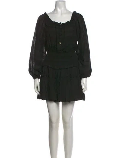 Pre-owned Ramy Brook Scoop Neck Mini Dress In Black