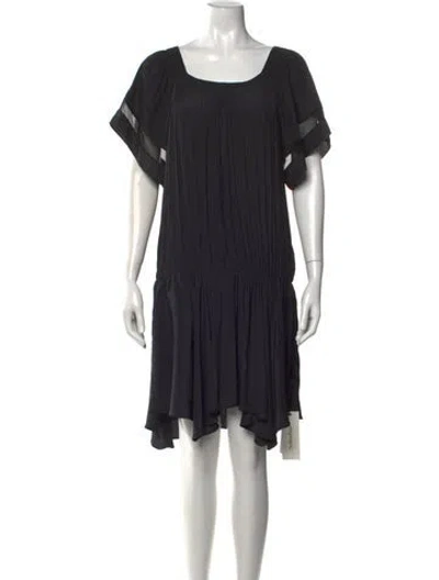 Pre-owned Ramy Brook Scoop Neck Mini Dress In Black