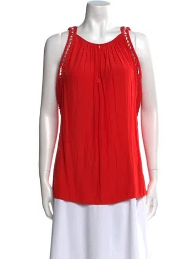 Pre-owned Ramy Brook Scoop Neck Sleeveless Blouse In Red