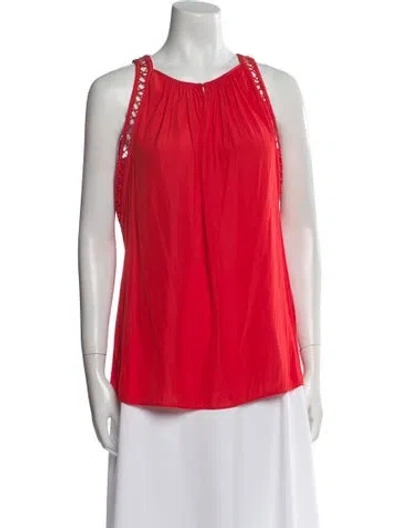 Pre-owned Ramy Brook Scoop Neck Sleeveless Blouse In Red