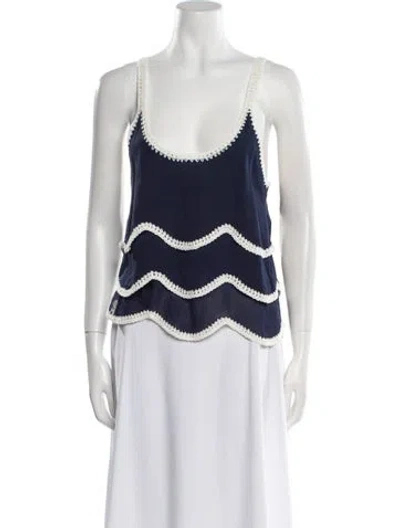Pre-owned Ramy Brook Scoop Neck Sleeveless Top In Blue