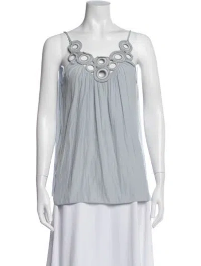 Pre-owned Ramy Brook Scoop Neck Sleeveless Top In Blue