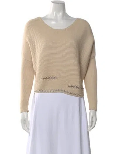 Pre-owned Ramy Brook Scoop Neck Sweater In Neutral