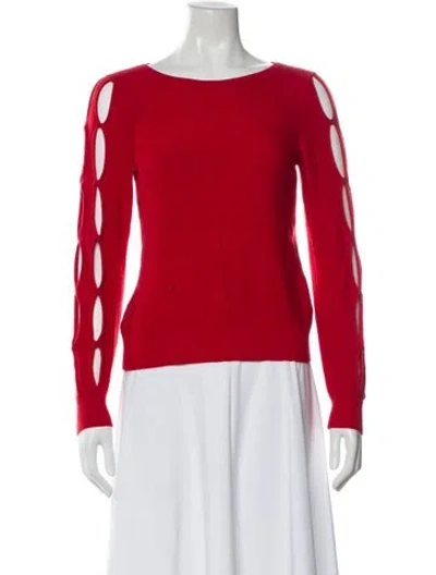 Pre-owned Ramy Brook Scoop Neck Sweater In Red