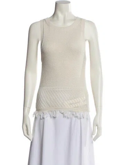 Pre-owned Ramy Brook Scoop Neck Sweater In White