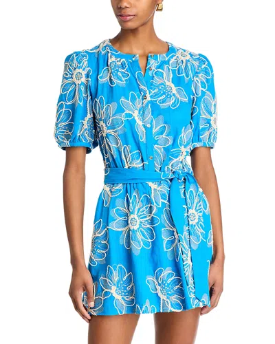 Ramy Brook Selby Belted Mini Dress In Royale Blue Fleur