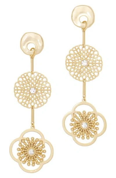 Ramy Brook Selina Cubic Zirconia & Czech Glass Drop Earrings In Gold