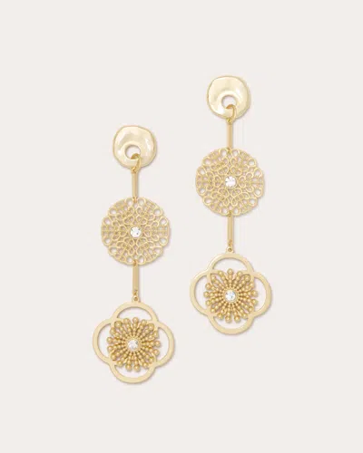 Ramy Brook Selena Crystal Triple Drop Earrings In Animal Print