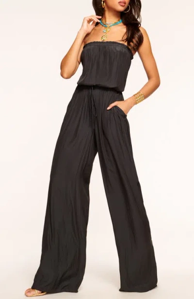 Ramy Brook Selma Strapless Wide Leg Jumpsuit In Black