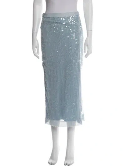 Pre-owned Ramy Brook Sequin Embellishments Long Skirt In Blue