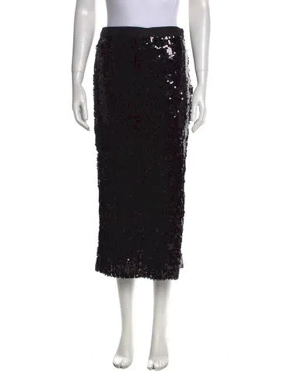 Pre-owned Ramy Brook Sequin Embellishments Midi Length Skirt W/ Tags In Black